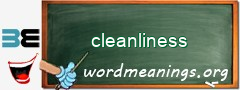 WordMeaning blackboard for cleanliness
